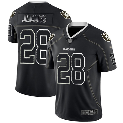 Men Oakland Raiders Limited Lights Out Black Josh Jacobs Jersey NFL Football #28 Rush Jersey